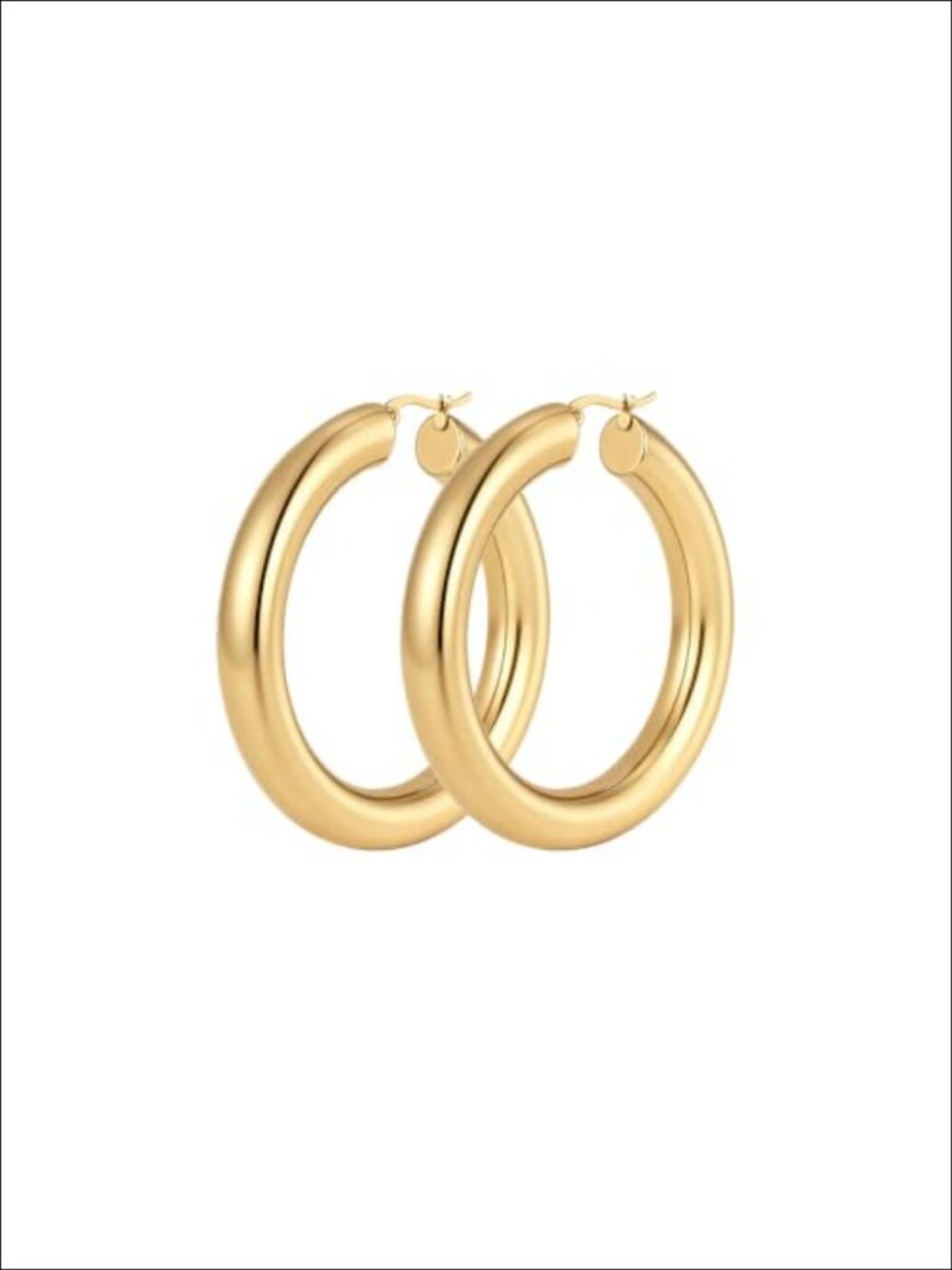 7mm Thick Chunky Stainless Steel Hoop Earrings Hollow Lightweight 55mm